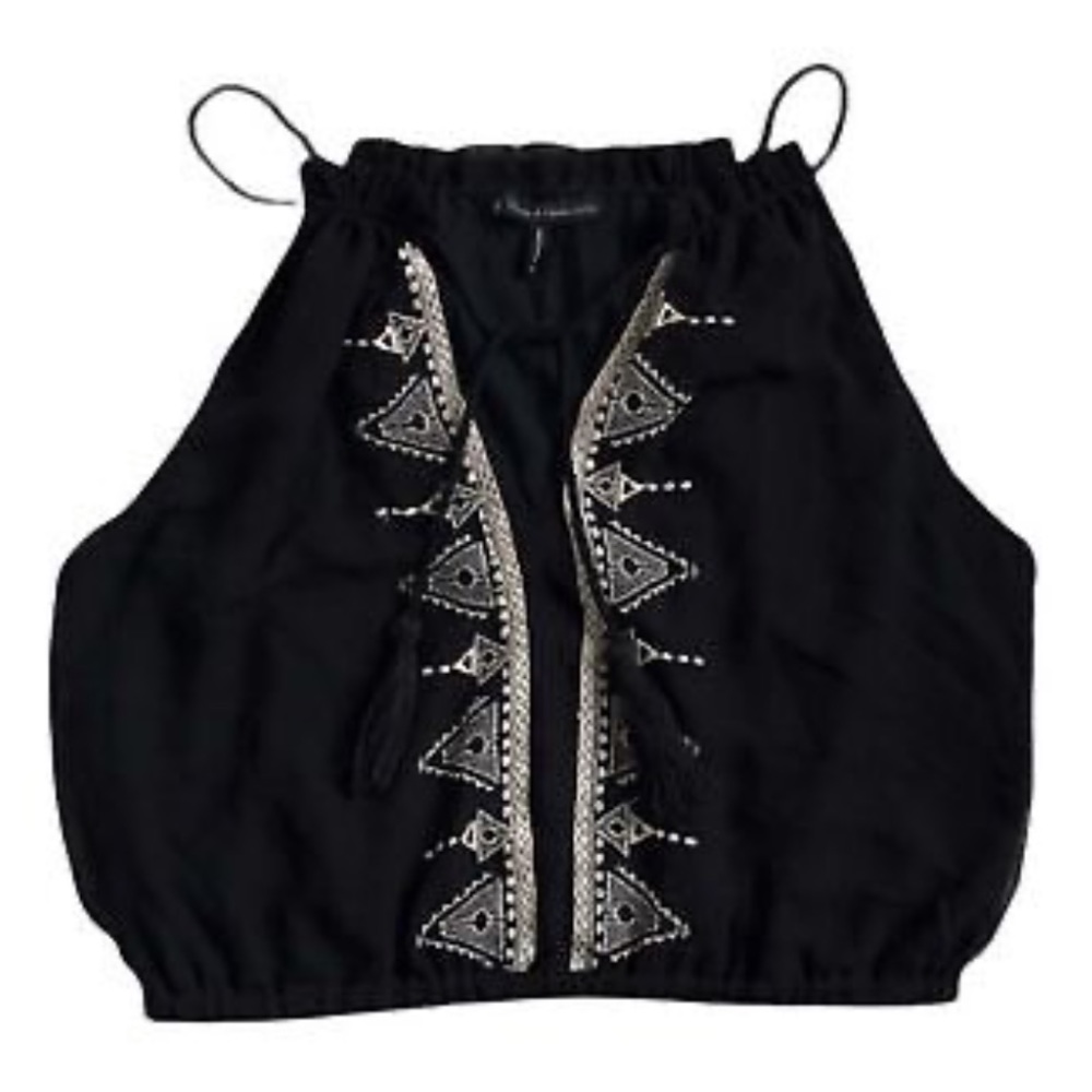 House of Harlow 1960 Black Embroidered Top